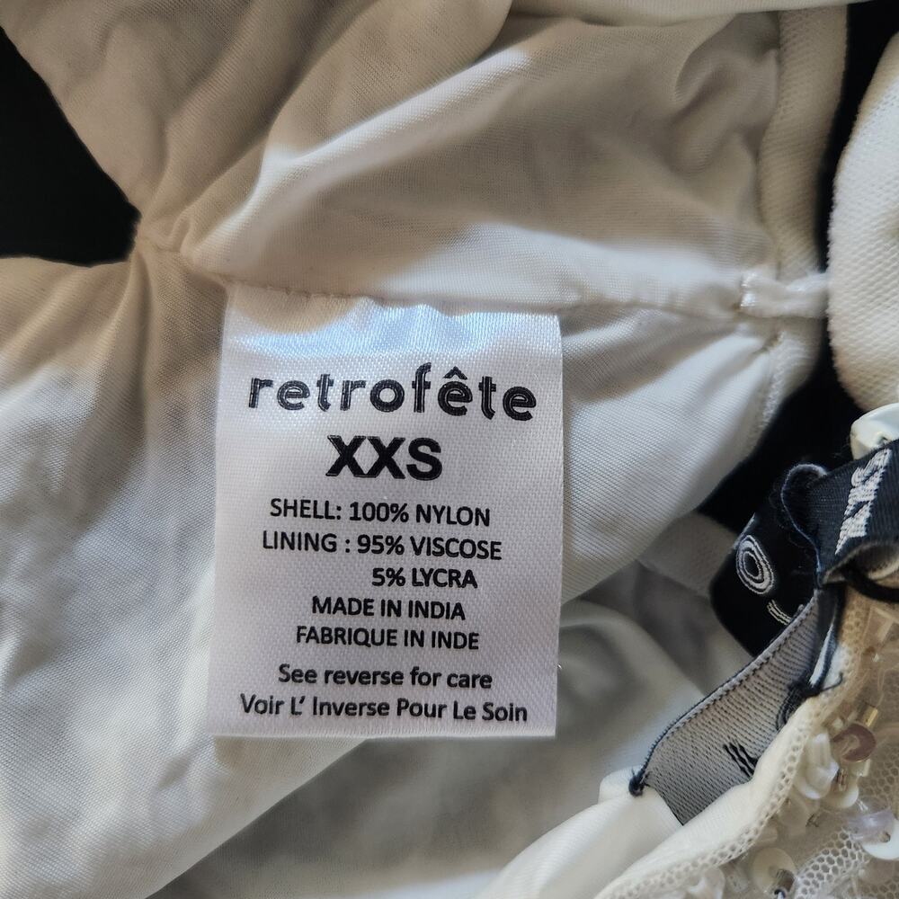 Retrofete Quinn Sequin Top in White Size XXS One Shoulder Crop NWT Beading - Picture 11 of 12